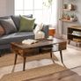 _Coffee Table with Storage Drawer, Open Compartment for Living Room, Dining Room, 100 x 50 x 45 cm Vintage Brown Image 2