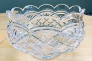Vintage Waterford Crystal Scalloped Edge Footed Fruit Bowl