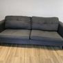 Dark Grey 3 Seater Modern Fabric Sofa Image 2