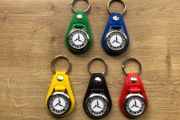 Brand new synthetic leather Mercedes Benz key ring with shopping trolley token/coin