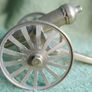 Vintage Brass Cannon with  barrel and brass wheels - Military History - 8" Image 6