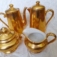 Tea & coffee Royal.Worcester gold lustre set