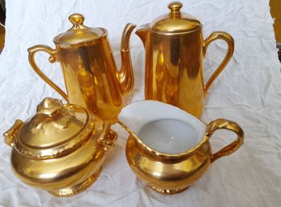 Tea & coffee Royal.Worcester gold lustre set