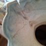 Pair of Art Nouveau Italian Glazed Ceramic Twin-Handled Vases, each with Scalloped Rim, Molded Scrolling Handles with Gilt Highlights Postage Available or Collection Image 10
