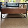 Walnut and glass coffee table Image 2