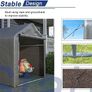 2.2M 1.6M Garden Waterproof Anti-UV Bike Storage Tent Bicycle Motorcycle Shed Shelter Outdoor Backyard Steel Frame PE Cover Zipper Door Large Grey Image 7