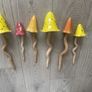 Handmade Ceramic Mushrooms x 6 Image 4