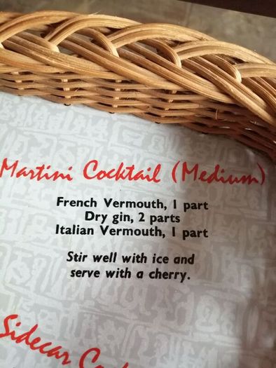 Mid Century Modern Retro Cocktail Melamine Wicker Tray