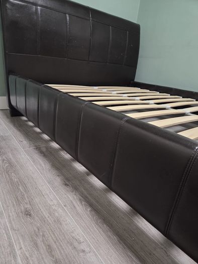 leatherette double bed frame