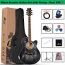 Black Acoustic Guitar for Beginners, Acoutic Steel-string Guitar Adults, Kids Guitar Folk Starter Kit for School with Unique Color Design (FREE SHIPPING) Image 3