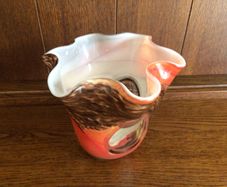 Modern Orange and Brown Glass Vase