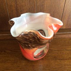 Modern Orange and Brown Glass Vase