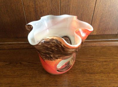 Modern Orange and Brown Glass Vase