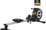 Indoor Body Health &amp; Fitness Adjustable Magnetic Rowing Machine Rower with LCD Digital Monitor &amp; Wheels for Home, Office, Gym
