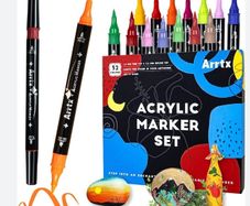 32 Acrylic marker set for fabric, metal, ceramic, stone, wood, paper etc