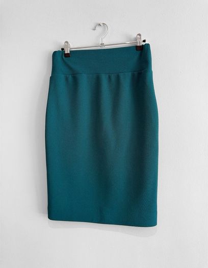 Pre Owned Emery Rose Teal Textured Pencil Skirt