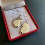 Cute Hedgehog Drop Earrings Mixed Metal Woodland Jewelry Image 5