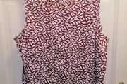 Red and white tear design blouse size 22