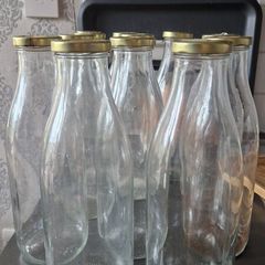 12 glass bottles, 1 litter each, Free