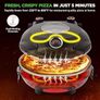 Electric Indoor Pizza Oven, 30cm Countertop Cooker, Black Temp Control, Viewing Window, Non-Stick Stone, Heats to 425C, Easy Clean Pizza Maker for Home Image 3