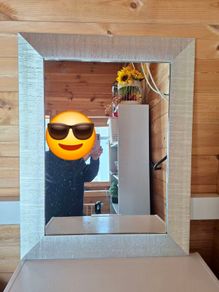 Silver frame mirror