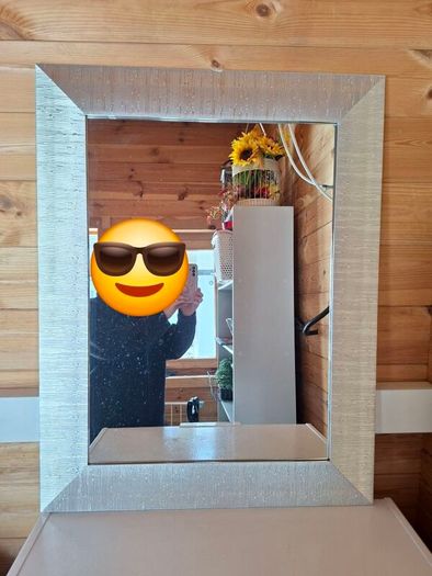 Silver frame mirror