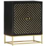 Sideboard Black and Gold 60x30x75 cm Solid Mango Wood Image 9