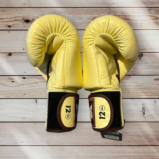 Twins Special 12oz Genuine Leather Boxing Gloves Pastel Yellow BNWT