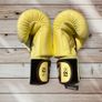 Twins Special 12oz Genuine Leather Boxing Gloves Pastel Yellow BNWT Image 4
