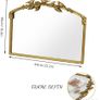 Antique Gold Baroque Mirror 64X48Hcm - Vintage Cast Iron Frame with Hand-Carved Resin Florals, Shatterproof Wall Mirror for Bathroom, Living Room & Bedroom Image 2
