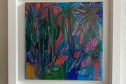 FREE Frame Original Art Original Painting Tropical Art Botanical Art Blue Painting
