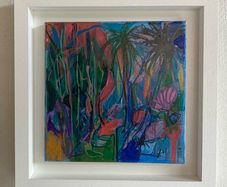 FREE Frame Original Art Original Painting Tropical Art Botanical Art Blue Painting