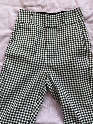 Stradivarius black and white gingham trousers