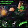 MULTIPLE COLOURS AVAILABLE Pacrate Gaming Headset for PS4 PS5 Switch Xbox One Headset with Noise Cancelling Mic Wired Headset with LED Light for Mac Laptop PC Gaming Headset Soft Memory Earmuffs,Black Green Image 6