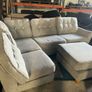 Grey corner sofa with matching footstool Image 8
