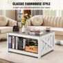 Farmhouse Coffee Table, Square Coffee Table with Open Storage Compartment Image 5