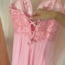 Blush Pink Deep V-Neck Beaded Sequin Lace-Up Chiffon Evening Gown Image 4