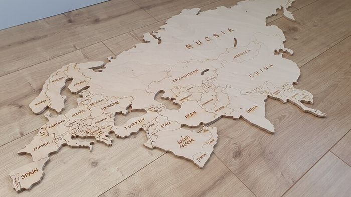 2D Classic Version Map of The World Country Borders and Names