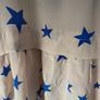 top bnwt 100% silk peplum top Pyrus brand cream with blue star pattern small Image 5