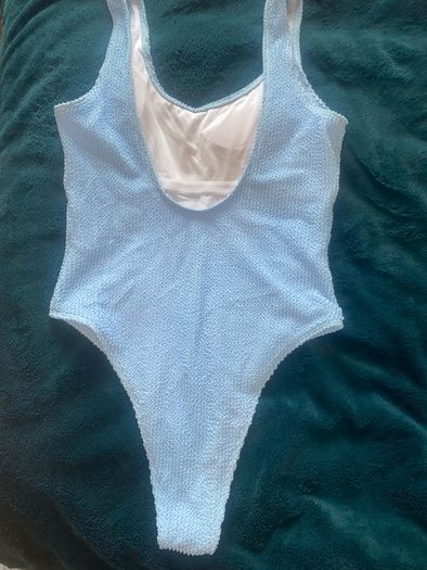 Baby blue one piece swimsuit