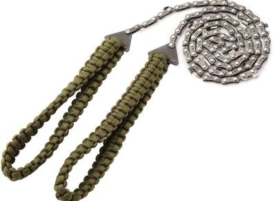 Pocket Chainsaw with Paracord Handle (24inch-11teeth) / (36inch-16teeth) Folding Chain Hand Saw Fast Wood & Tree Cutting Emergency Outdoor Survival Gear Best for Camping Backpacking Hiking Hunting