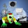 SEASONAL SALE Halloween Inflatable Crawling Green Ghost with Tombstone, Built-in LED Lights, Inflatable LED Lights Blow Up Yard Decoration Image 3