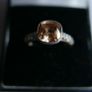 Vintage Genuine Fossil Sterling Silver 925 hallmarked  Yellow Stone Ring size P - 5,2g Image 2