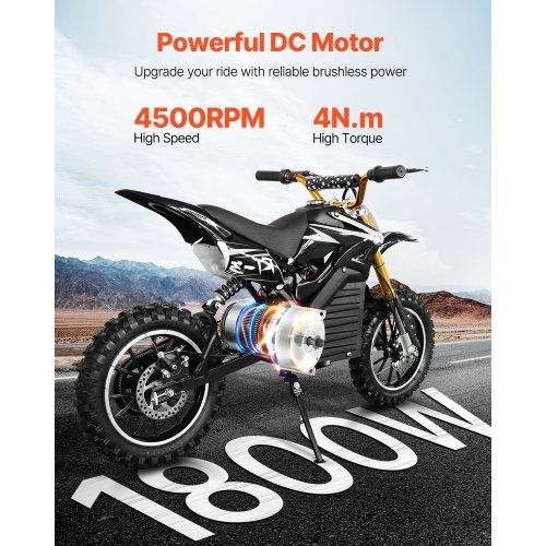 1800W Electric Brushless DC Motor Kit - 48V 4500rpm Motor with Upgraded Speed Controller and Foot Pedal Throttle Kit for Go Karts E-Bike Motorcycle Scooter DIY