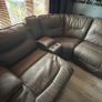 cinema room reclining leather sofa Image 6