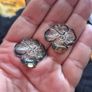 Antique 1930s Enamel Silver Flower Ear Clips Image 5