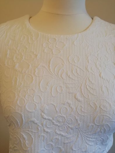 Topshop Ladies White Jacquard Skater Dress With Side Cut Outs UK8 Payment By REVOLUT or PAYPAL