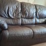 3 seater brown leather sofa Image 4