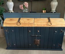 Mexican Pine Barrel Top Storage Chest / Drinks Cabinet