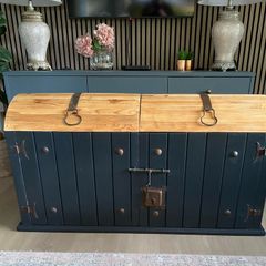 Mexican Pine Barrel Top Storage Chest / Drinks Cabinet